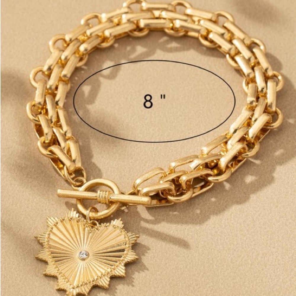 Heart Pendant Bracelet (7211) - Picture 4 of 6